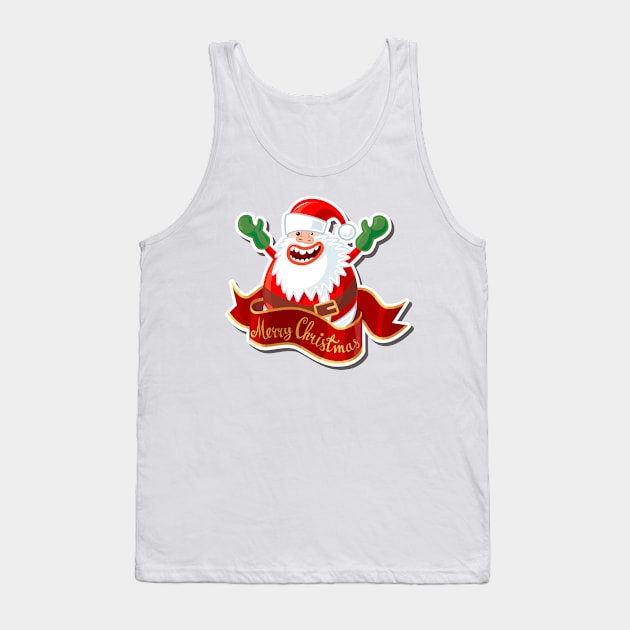 Marry Christmas Santa Tank Top by DavorrArt